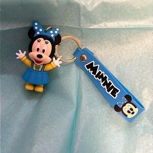 Disney blue Minnie Mouse Keychains Cute Cartoon figurines